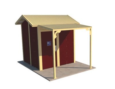 Burton 2 Standard Toilet Building with Manor Red and Classic Cream colour scheme